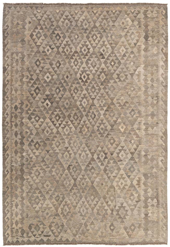 Detail image of 6' 8 x 9' 8 Hand Woven Kilim Maymana Wool Rug