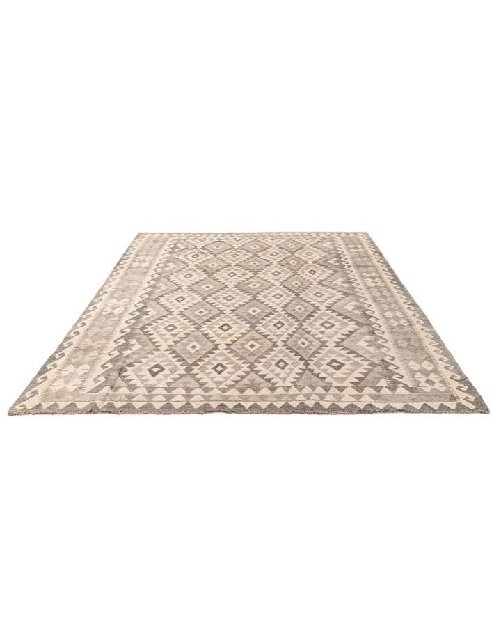 6' 8 x 9' 1 Hand Woven Kilim Maymana Wool Rug