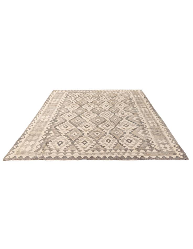 Detail image of 6' 8 x 9' 1 Hand Woven Kilim Maymana Wool Rug