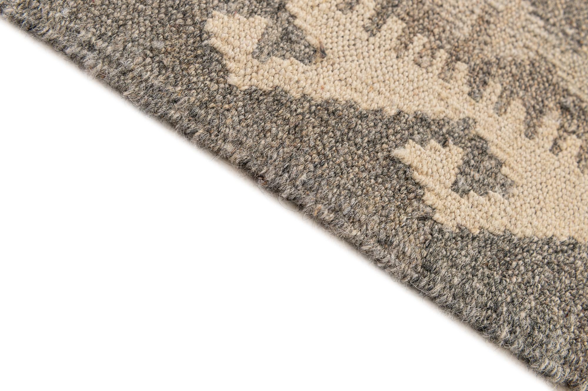 6' 8 x 9' 1 Hand Woven Kilim Maymana Wool Rug