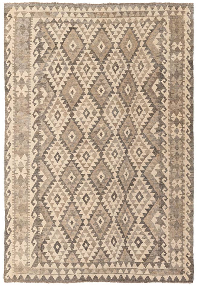 Detail image of 6' 8 x 9' 1 Hand Woven Kilim Maymana Wool Rug