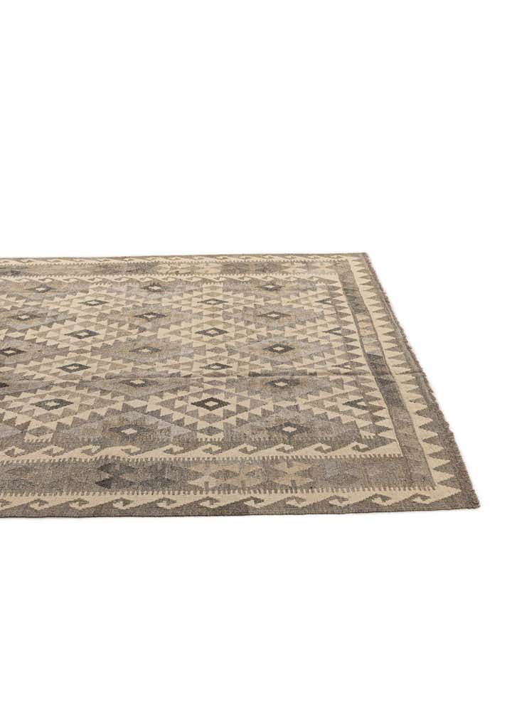 6' 8 x 9' 8 Hand Woven Kilim Maymana Wool Rug