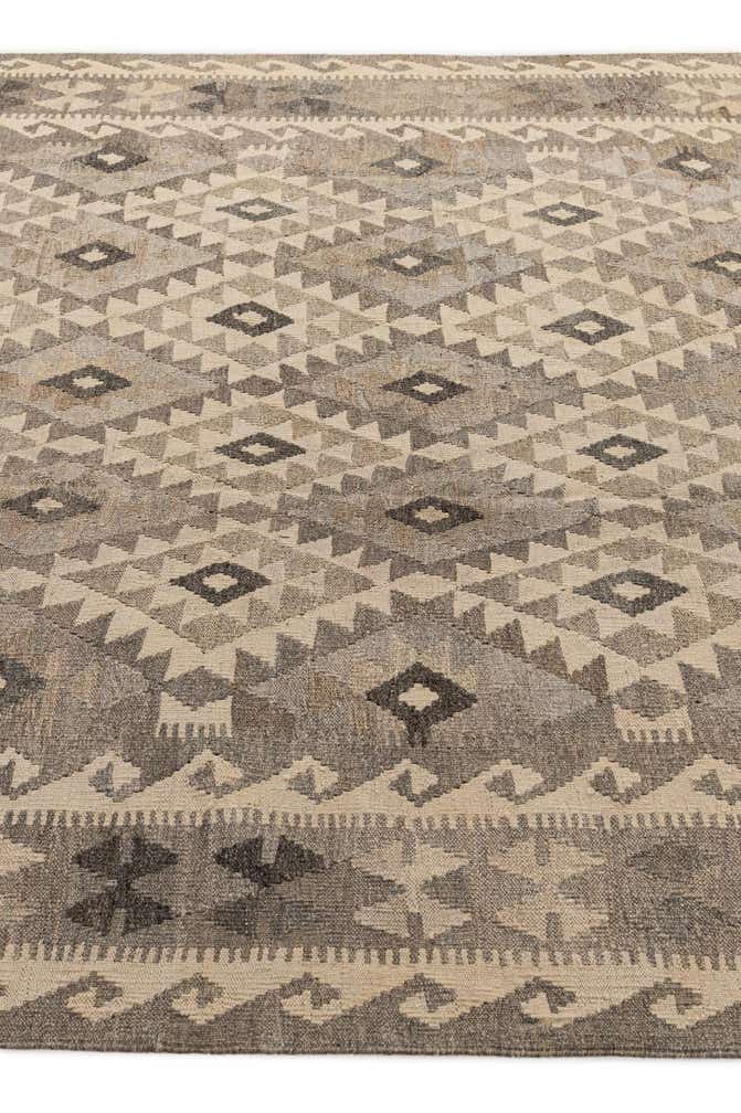 6' 8 x 9' 8 Hand Woven Kilim Maymana Wool Rug