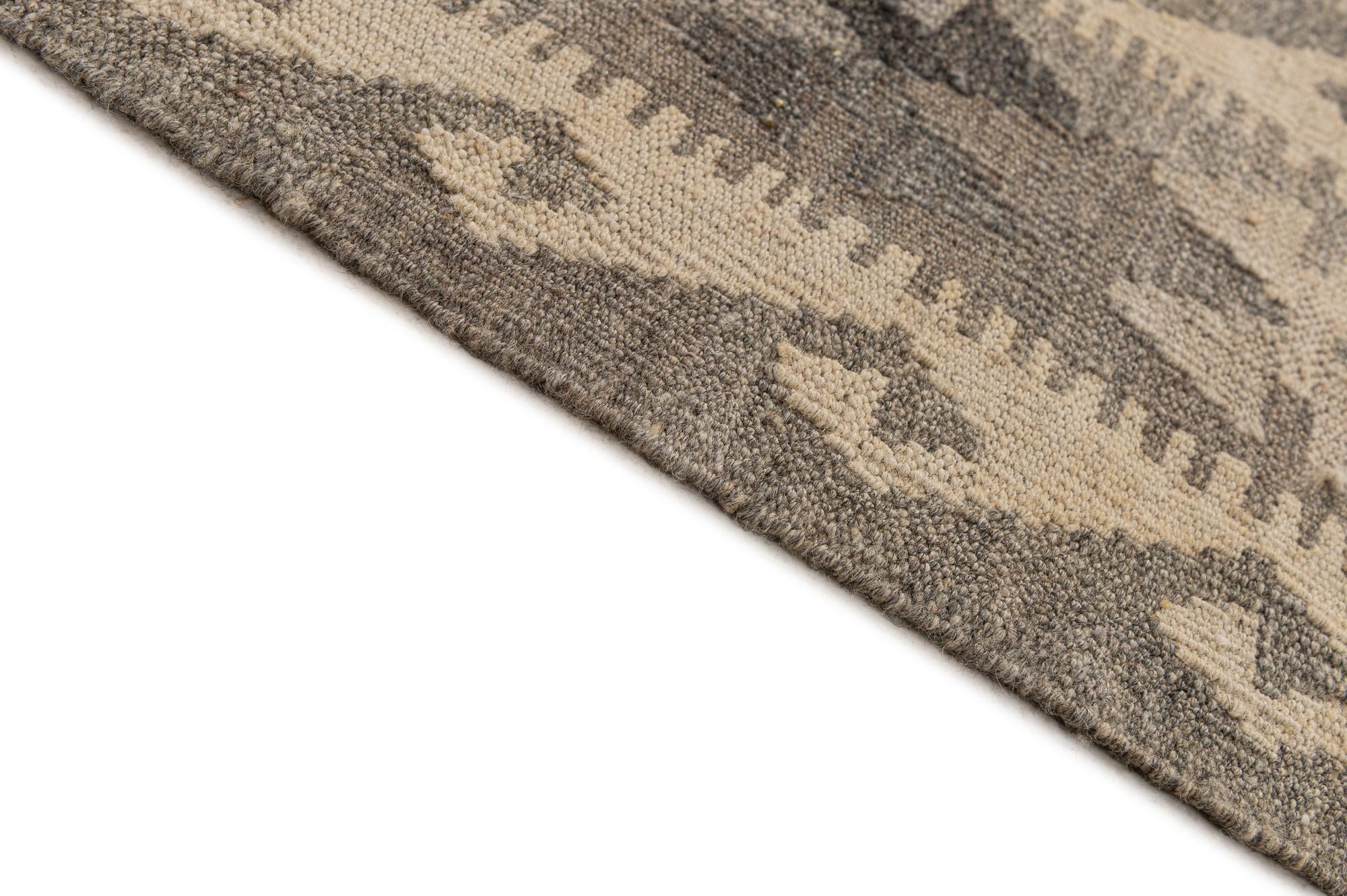 6' 8 x 9' 8 Hand Woven Kilim Maymana Wool Rug