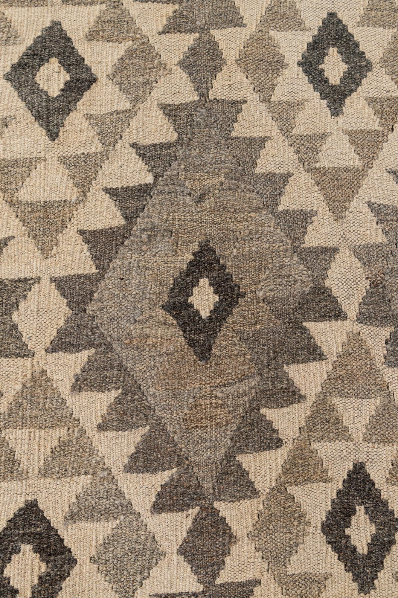 6' 8 x 9' 8 Hand Woven Kilim Maymana Wool Rug