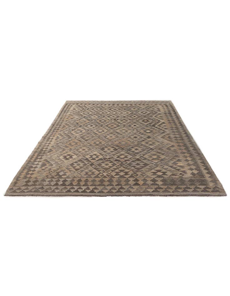Detail image of 6' 4 x 9' 8 Hand Woven Kilim Maymana Wool Rug