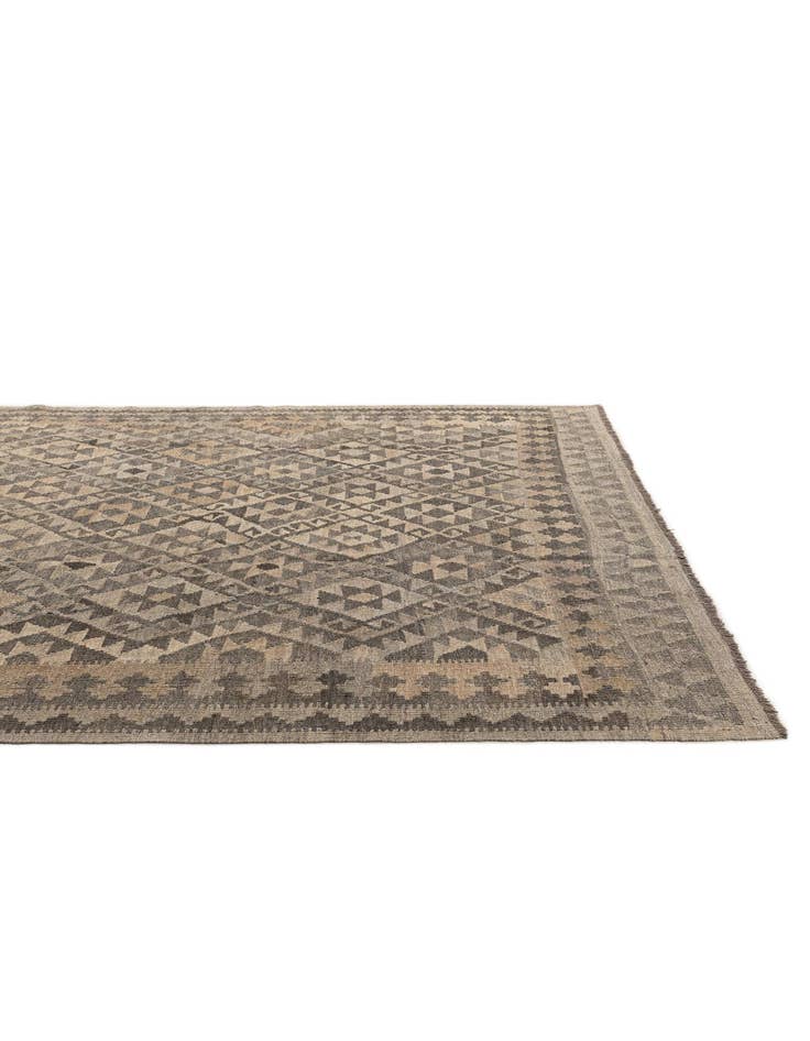 Detail image of 6' 4 x 9' 8 Hand Woven Kilim Maymana Wool Rug