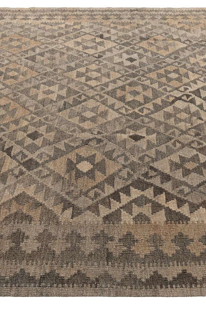 6' 4 x 9' 8 Hand Woven Kilim Maymana Wool Rug