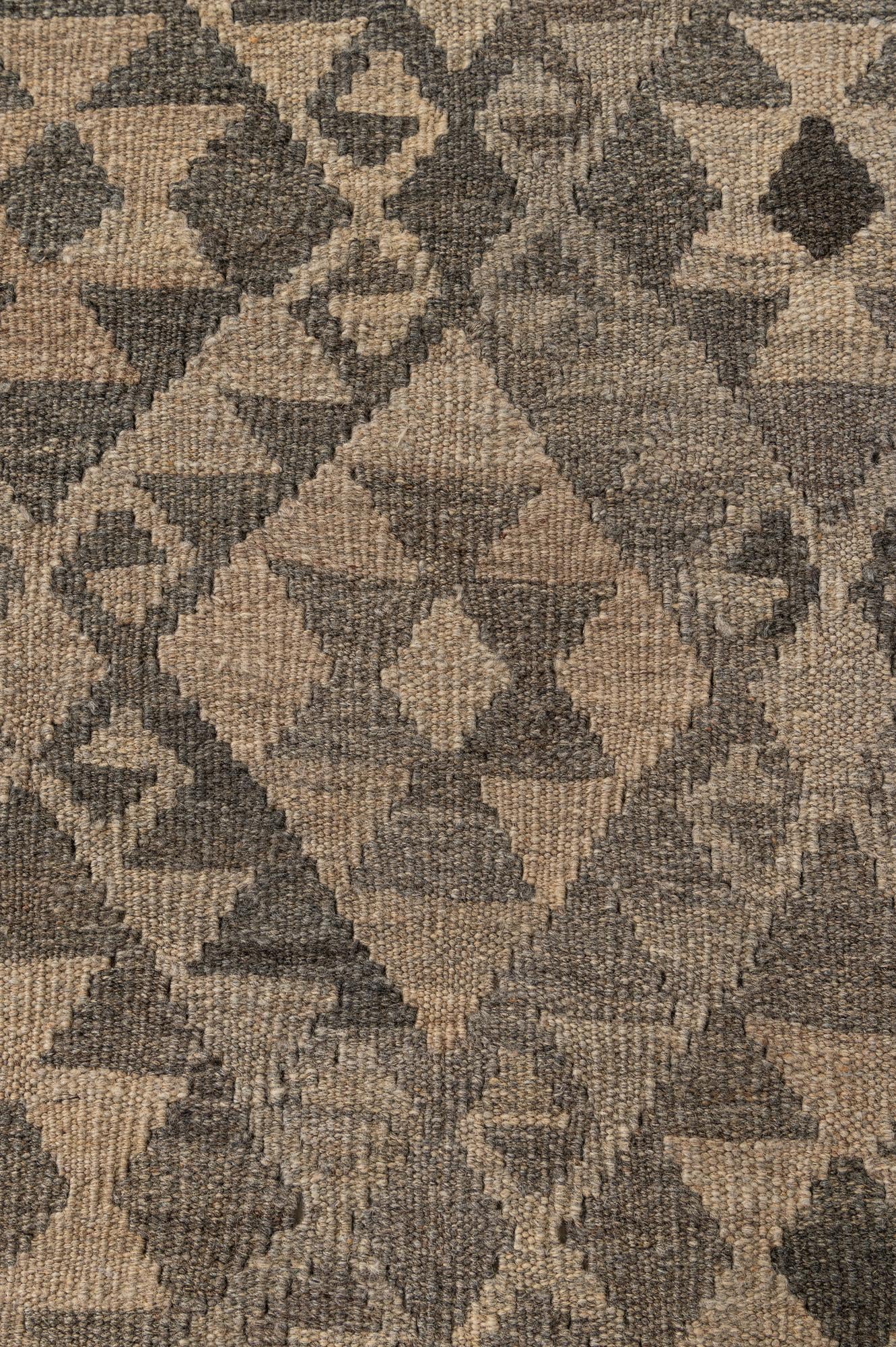 6' 4 x 9' 8 Hand Woven Kilim Maymana Wool Rug