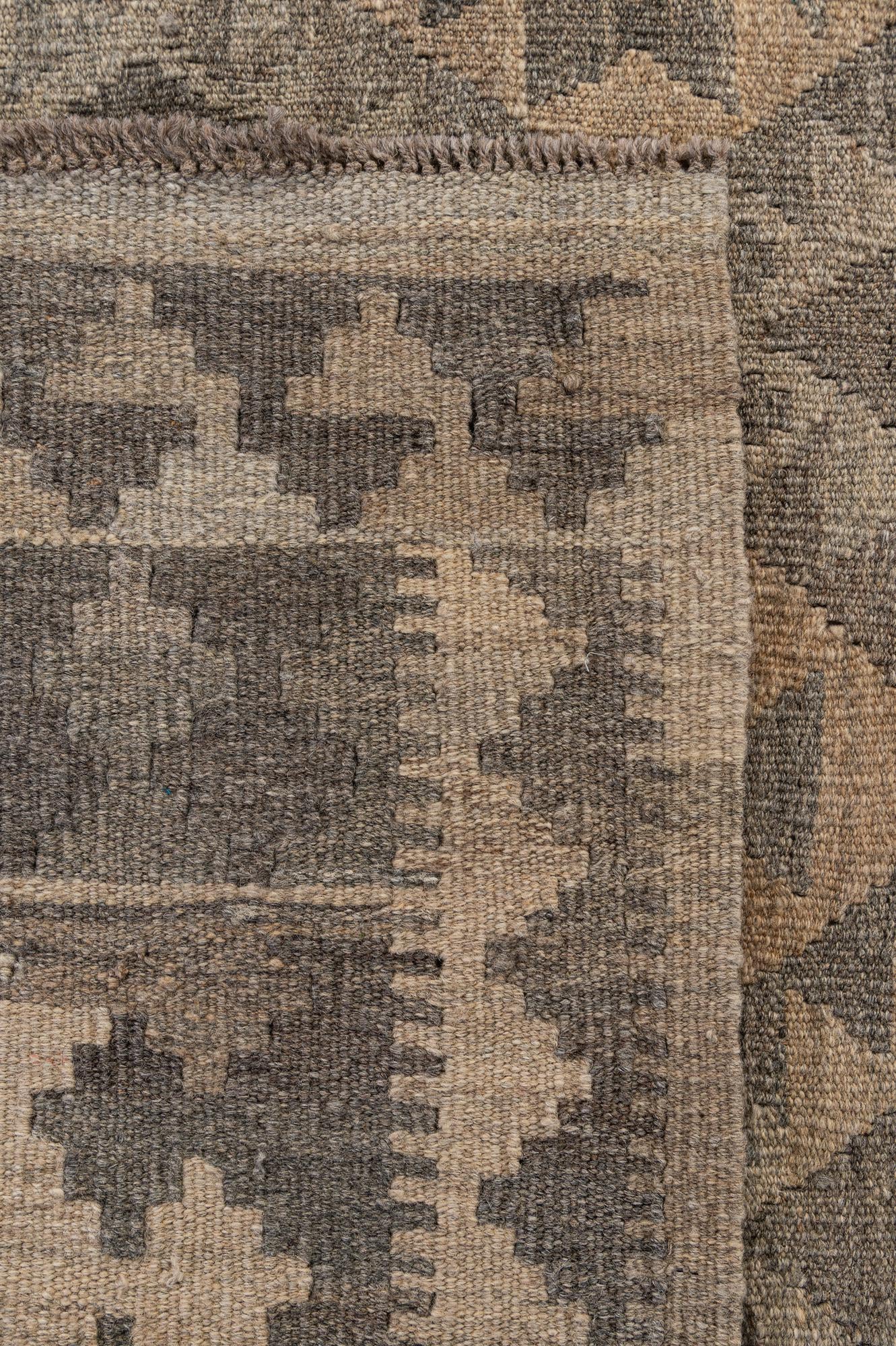 6' 4 x 9' 8 Hand Woven Kilim Maymana Wool Rug