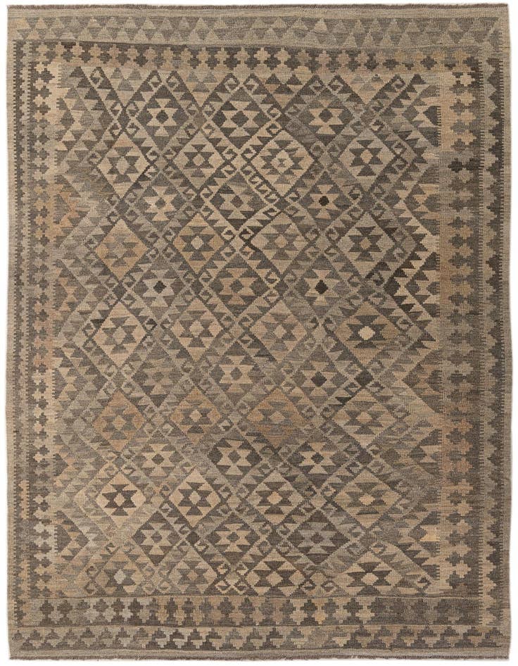 Detail image of 6' 4 x 9' 8 Hand Woven Kilim Maymana Wool Rug
