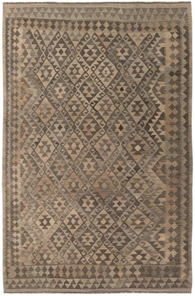 Detail image of 6' 4 x 9' 8 Hand Woven Kilim Maymana Wool Rug