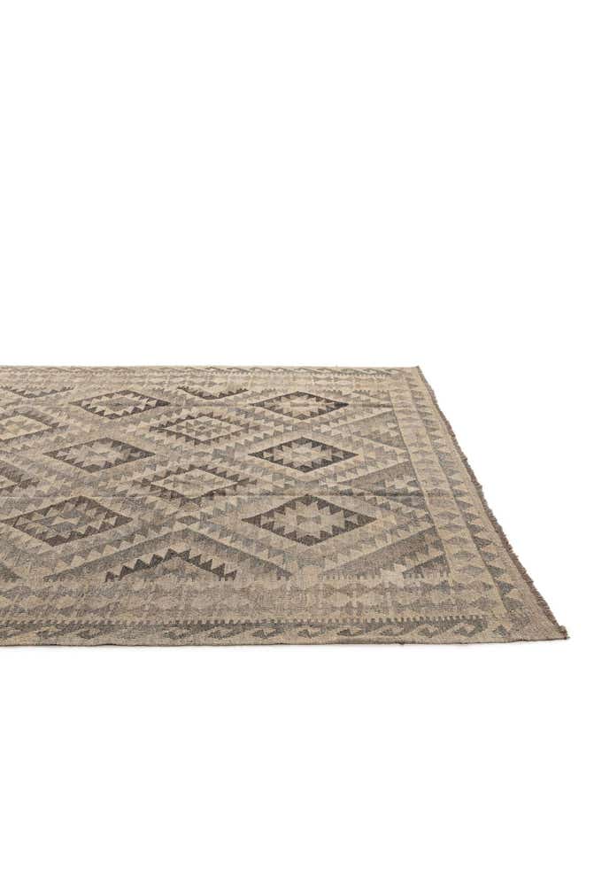 6' 5 x 9' 8 Hand Woven Kilim Maymana Wool Rug