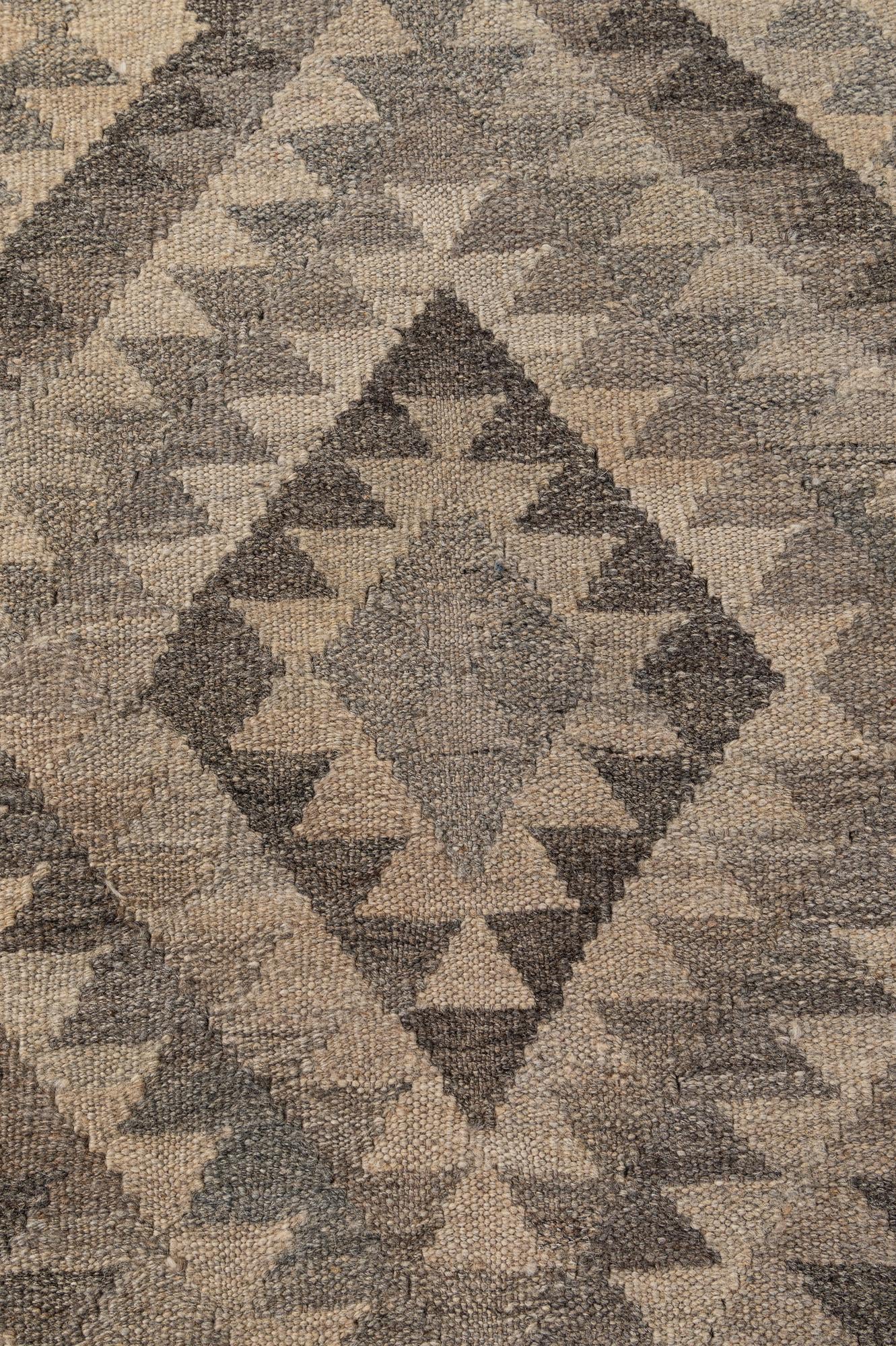 6' 5 x 9' 8 Hand Woven Kilim Maymana Wool Rug