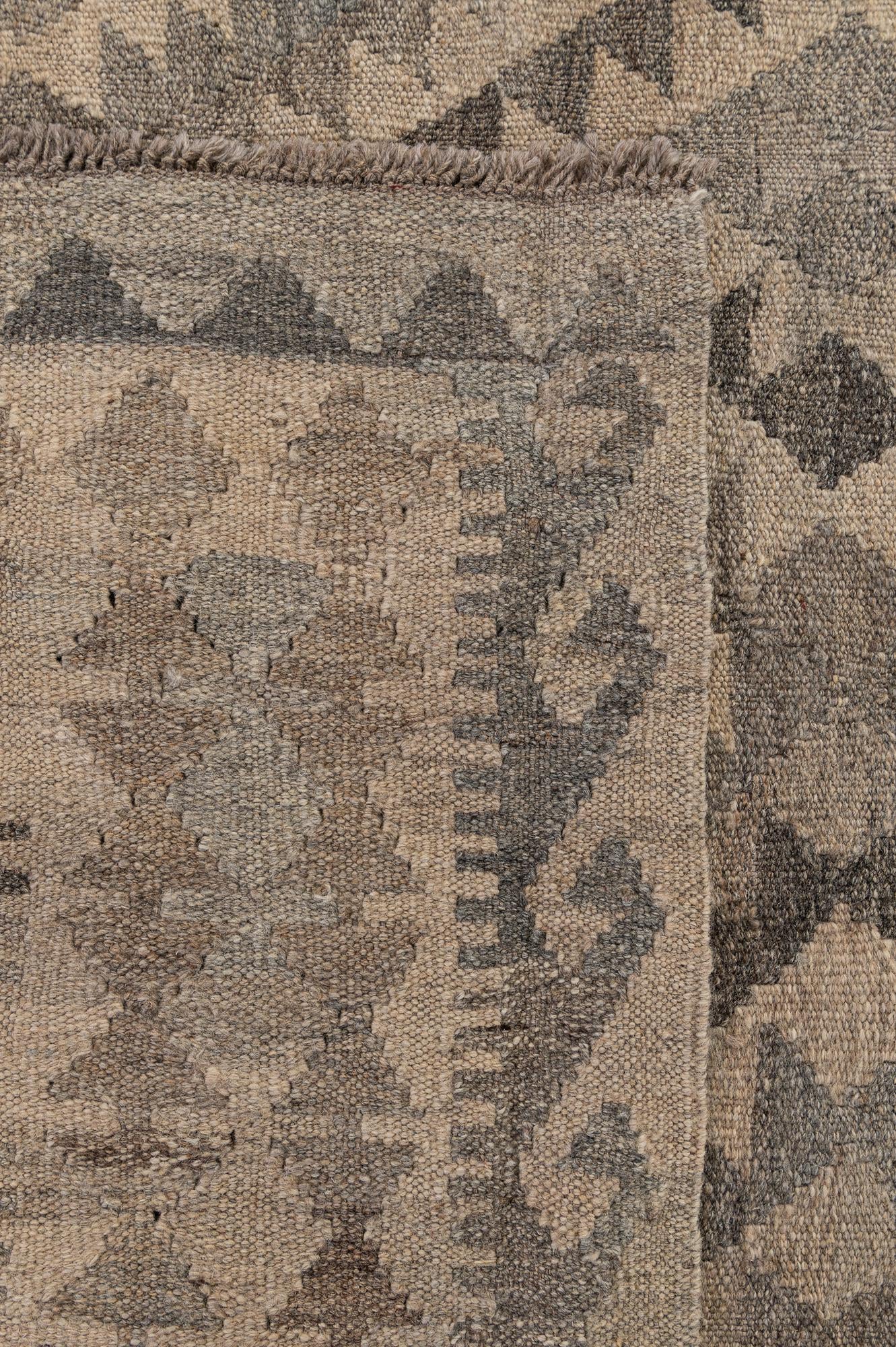 6' 5 x 9' 8 Hand Woven Kilim Maymana Wool Rug