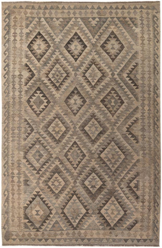 Detail image of 6' 5 x 9' 8 Hand Woven Kilim Maymana Wool Rug