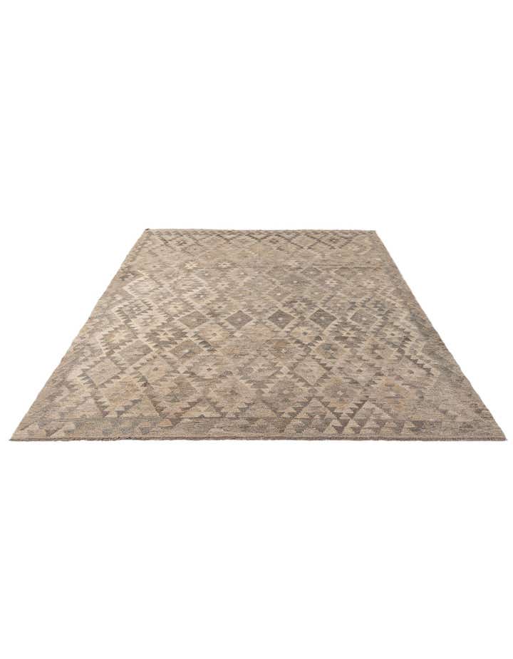 6' 7 x 9' 8 Hand Woven Kilim Maymana Wool Rug