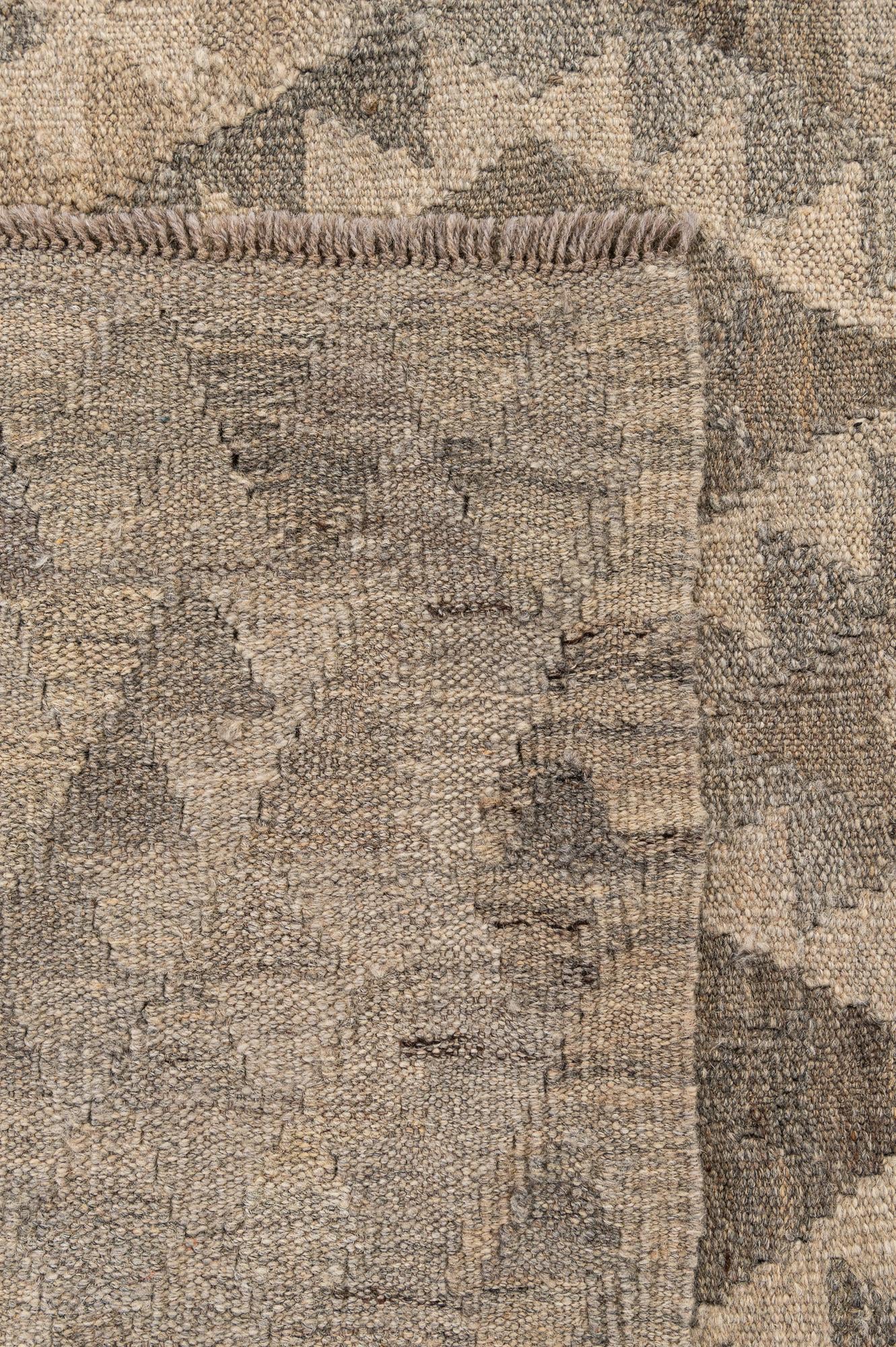 6' 7 x 9' 8 Hand Woven Kilim Maymana Wool Rug