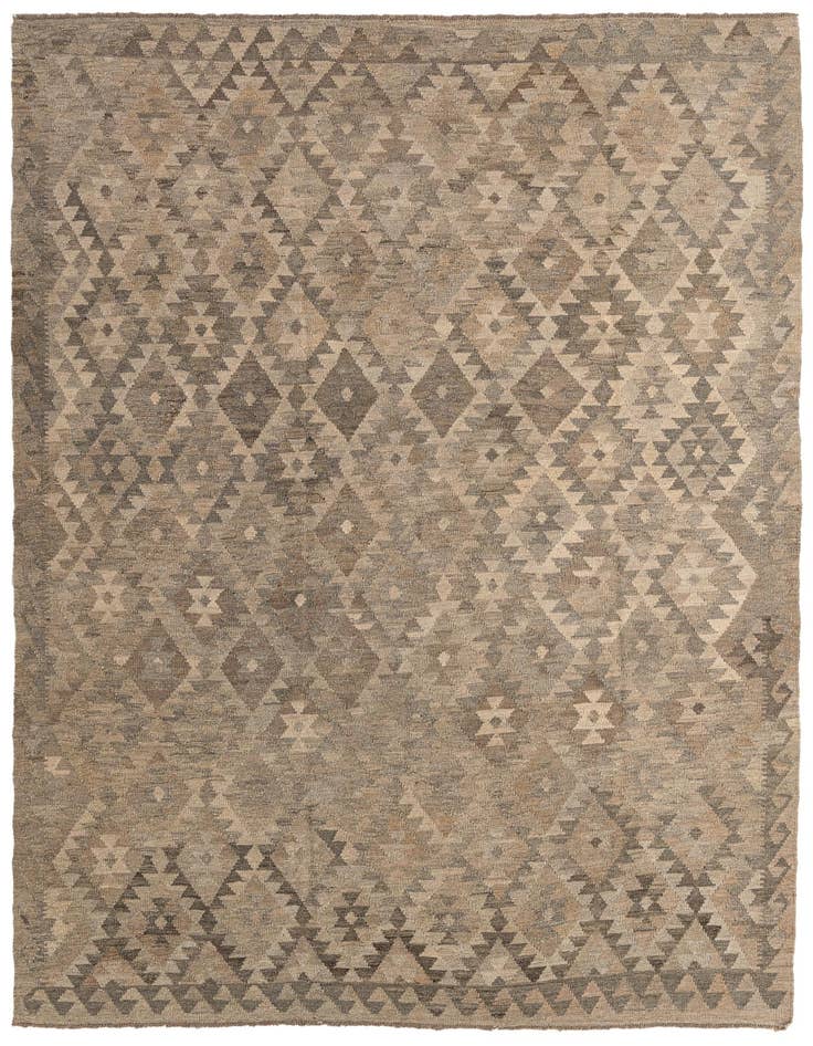 Detail image of 6' 7 x 9' 8 Hand Woven Kilim Maymana Wool Rug