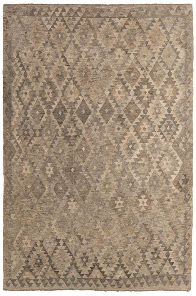 6' 7 x 9' 8 Hand Woven Kilim Maymana Wool Rug