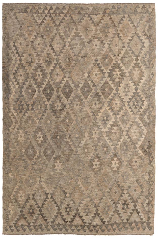 Detail image of 6' 7 x 9' 8 Hand Woven Kilim Maymana Wool Rug