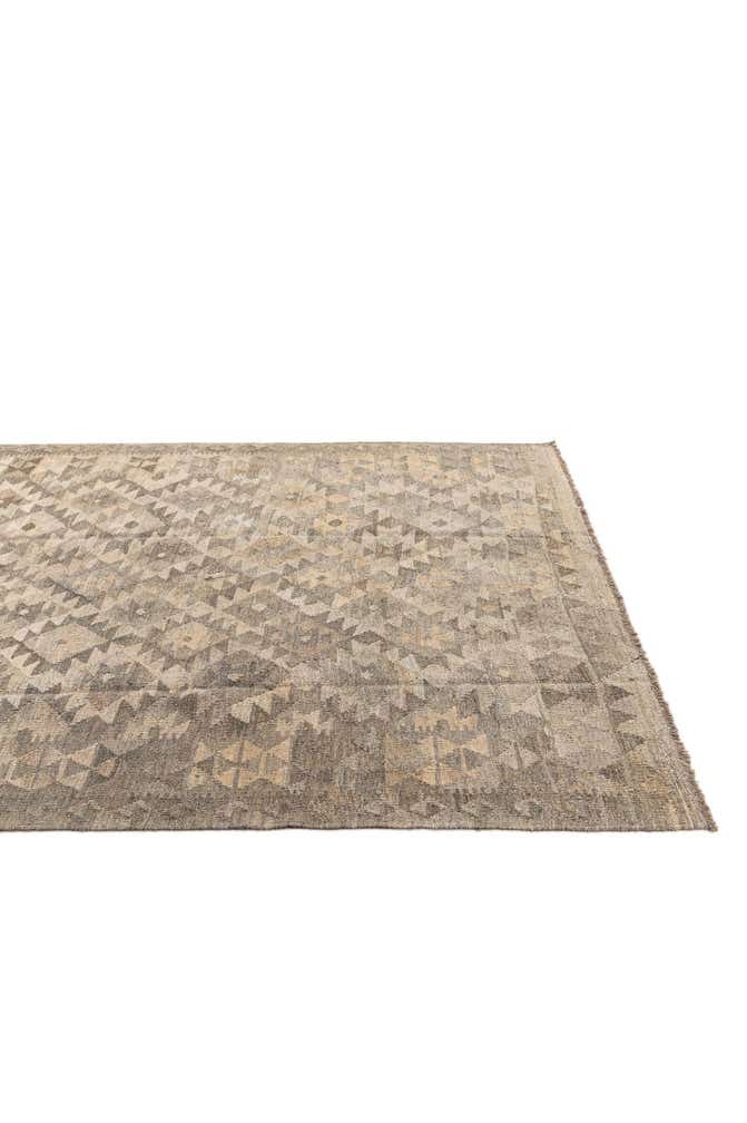 6' 8 x 9' 6 Hand Woven Kilim Maymana Wool Rug