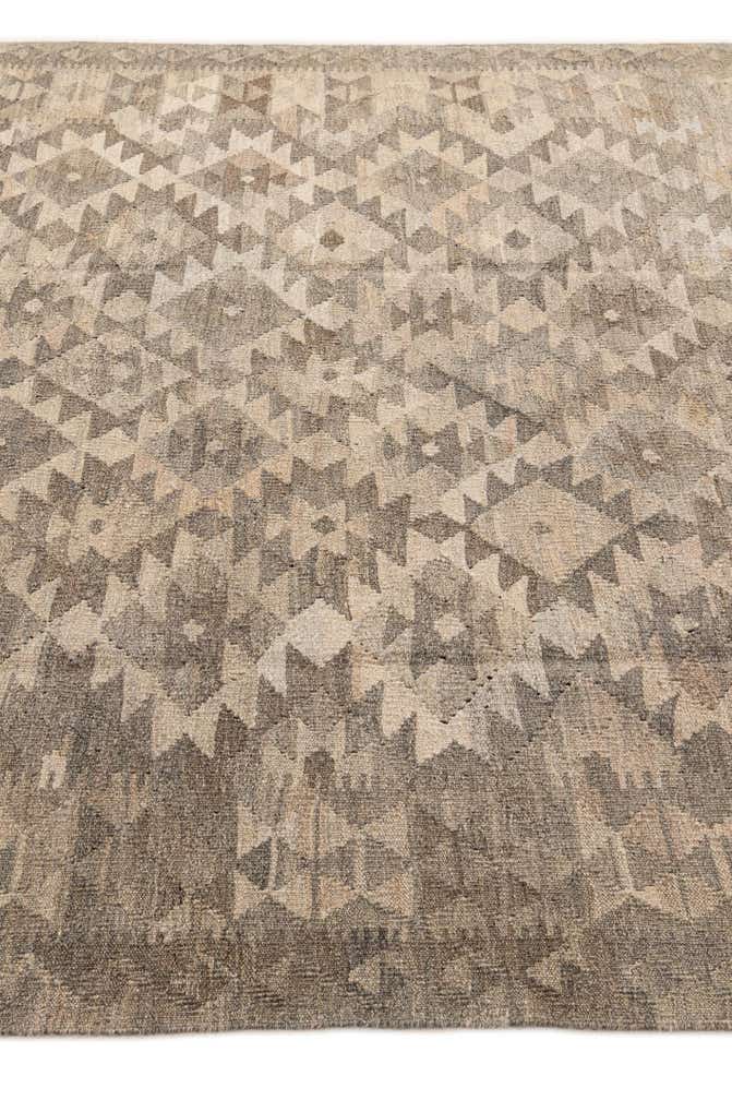 6' 8 x 9' 6 Hand Woven Kilim Maymana Wool Rug