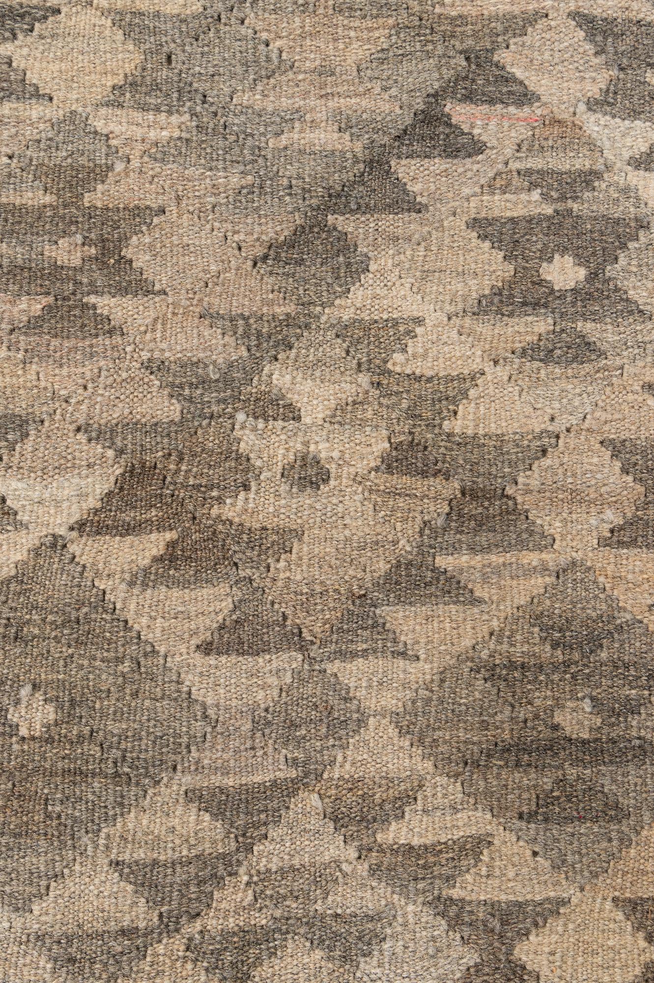 6' 8 x 9' 6 Hand Woven Kilim Maymana Wool Rug