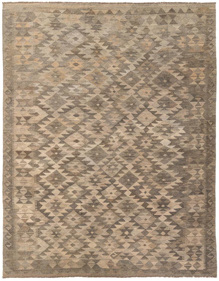 Detail image of 6' 8 x 9' 6 Hand Woven Kilim Maymana Wool Rug