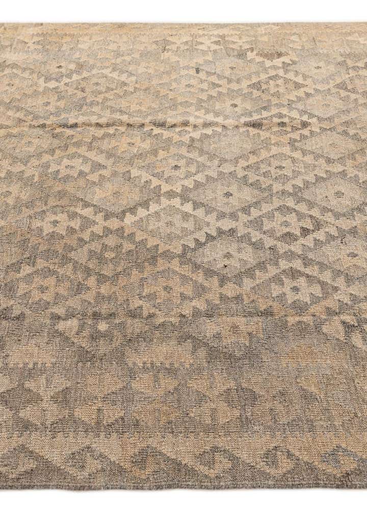 6' 9 x 9' 6 Hand Woven Kilim Maymana Wool Rug