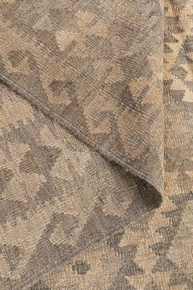 6' 9 x 9' 6 Hand Woven Kilim Maymana Wool Rug
