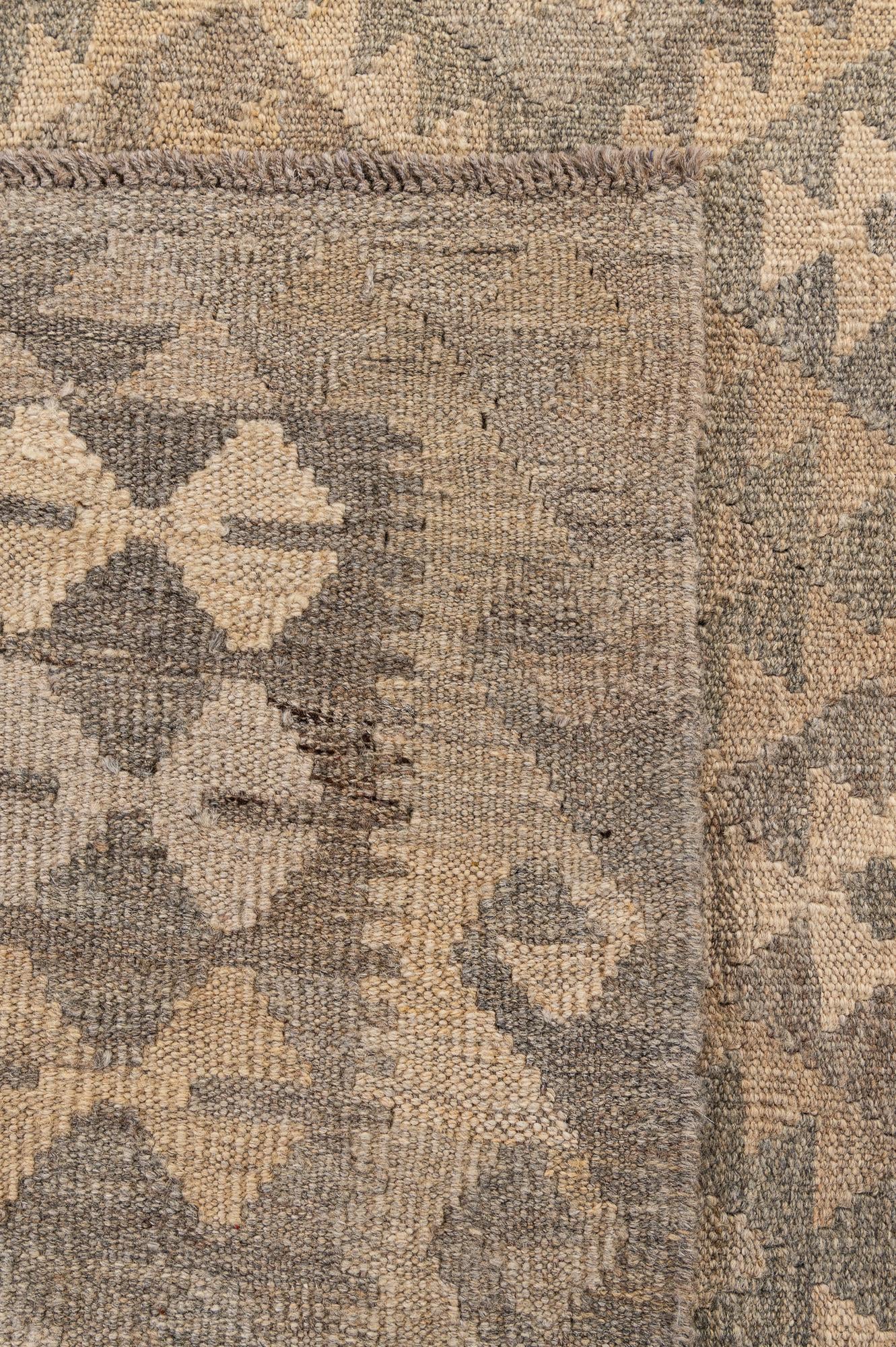 6' 9 x 9' 6 Hand Woven Kilim Maymana Wool Rug