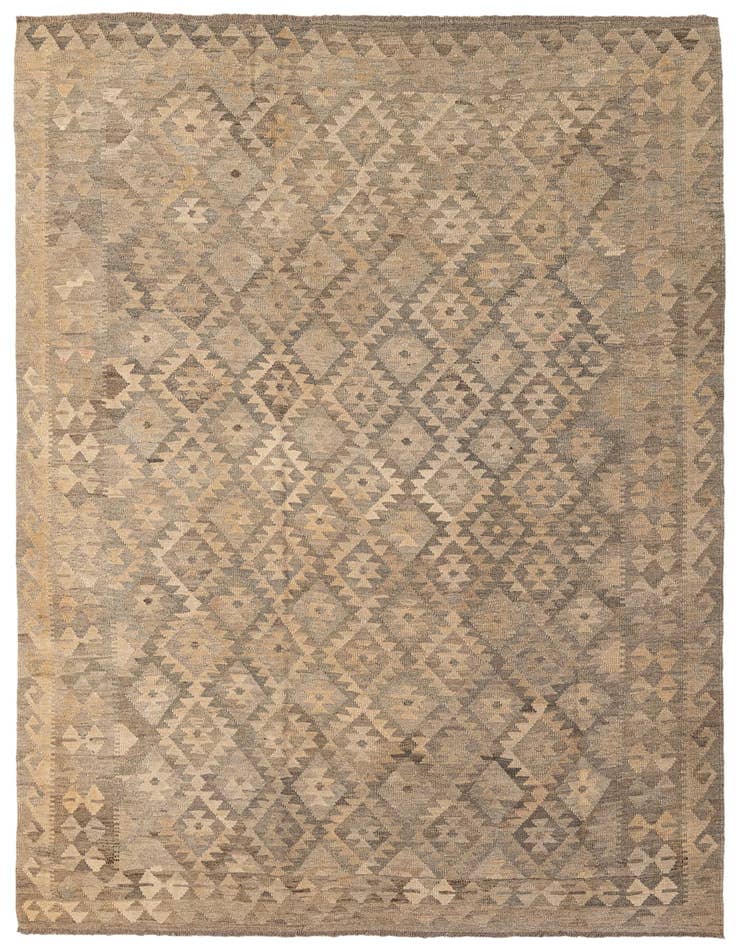 Detail image of 6' 9 x 9' 6 Hand Woven Kilim Maymana Wool Rug