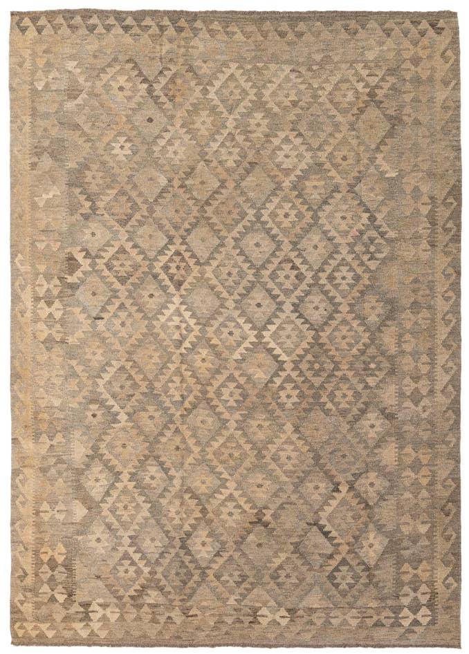 Detail image of 6' 9 x 9' 6 Hand Woven Kilim Maymana Wool Rug