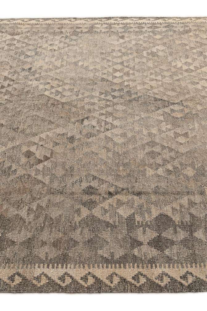 6' 9 x 9' 8 Hand Woven Kilim Maymana Wool Rug