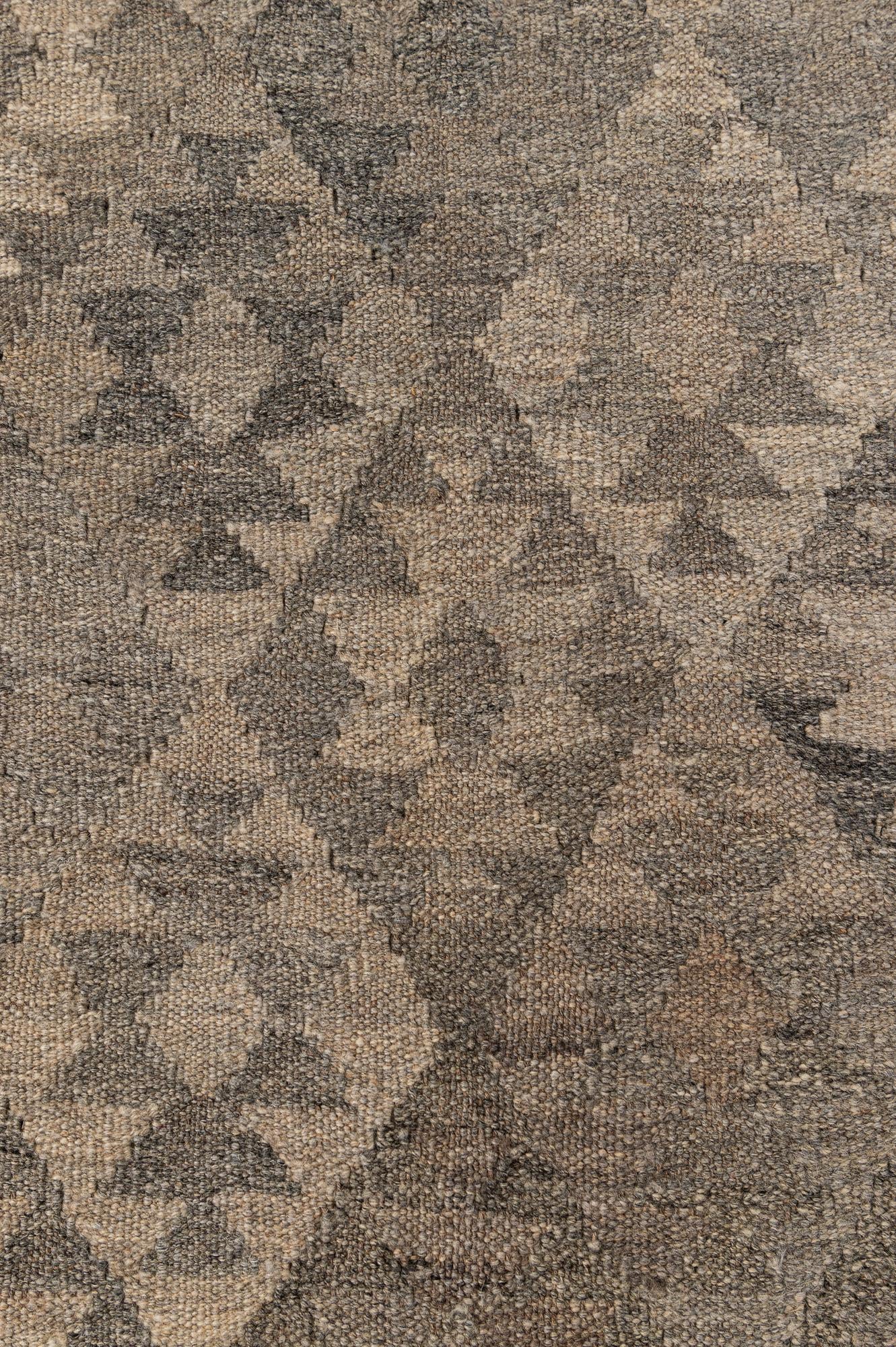 6' 9 x 9' 8 Hand Woven Kilim Maymana Wool Rug