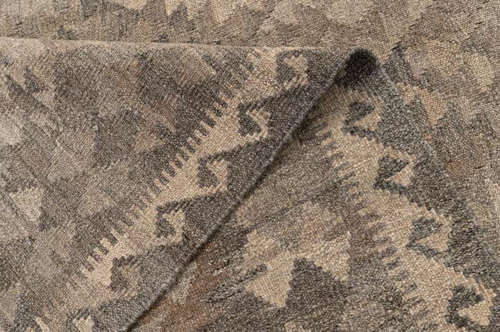 6' 9 x 9' 8 Hand Woven Kilim Maymana Wool Rug