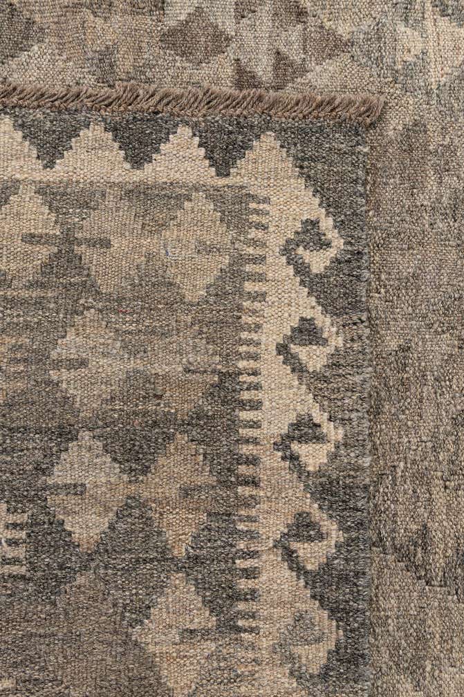 6' 9 x 9' 8 Hand Woven Kilim Maymana Wool Rug