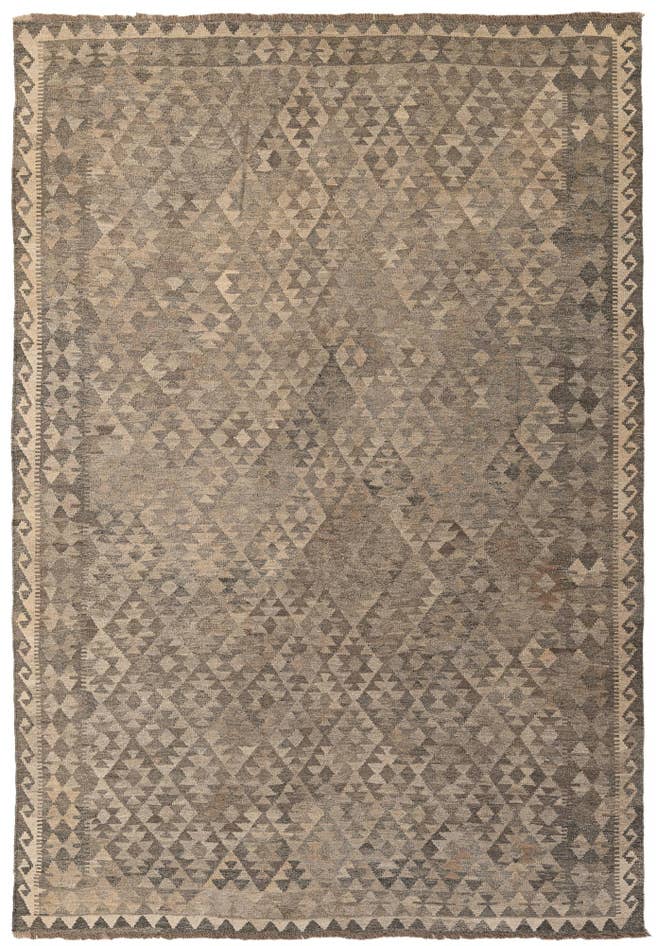 Detail image of 6' 9 x 9' 8 Hand Woven Kilim Maymana Wool Rug