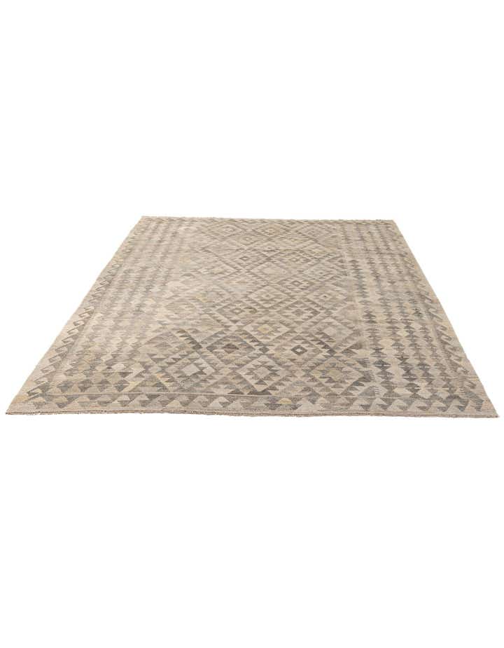 6' 9 x 9' 9 Hand Woven Kilim Maymana Wool Rug