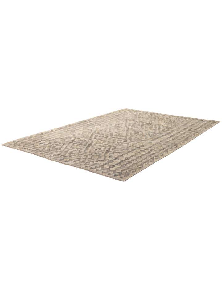 6' 9 x 9' 9 Hand Woven Kilim Maymana Wool Rug