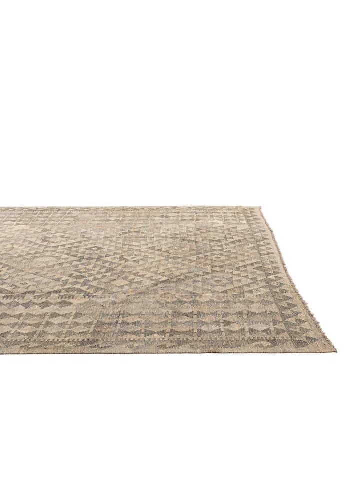 6' 9 x 9' 9 Hand Woven Kilim Maymana Wool Rug