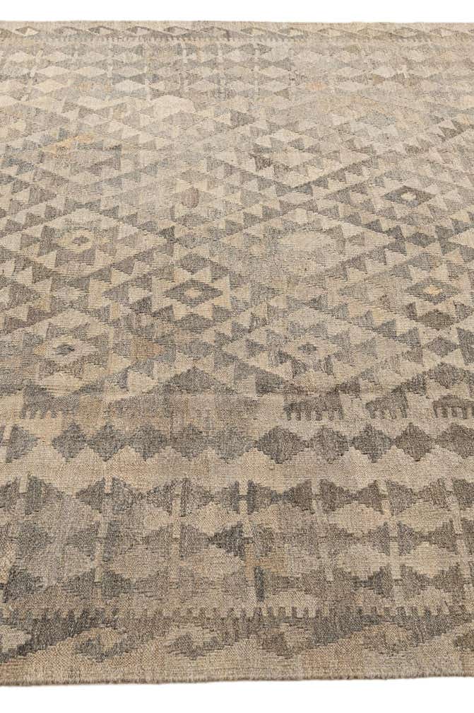 6' 9 x 9' 9 Hand Woven Kilim Maymana Wool Rug