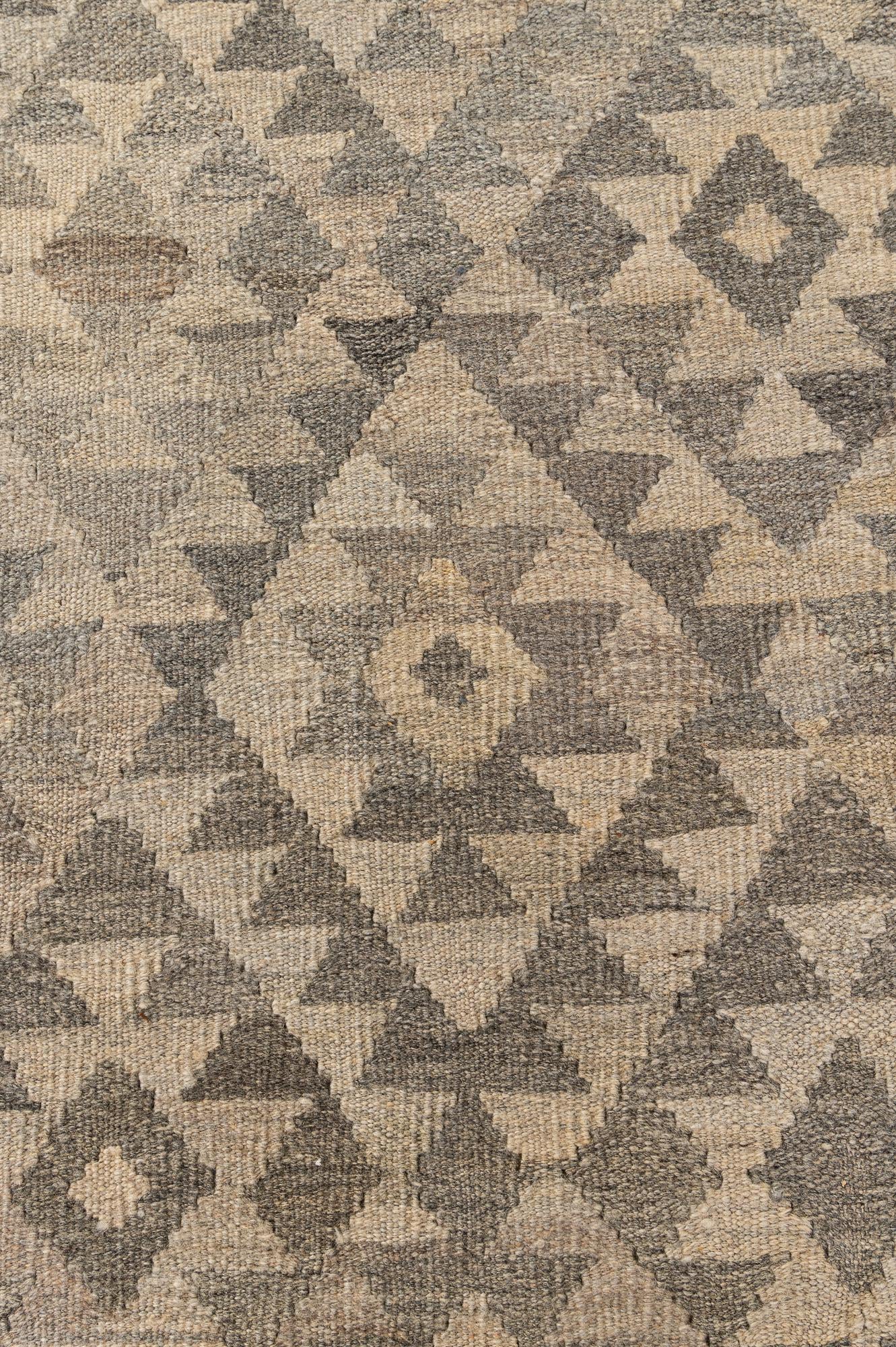 6' 9 x 9' 9 Hand Woven Kilim Maymana Wool Rug