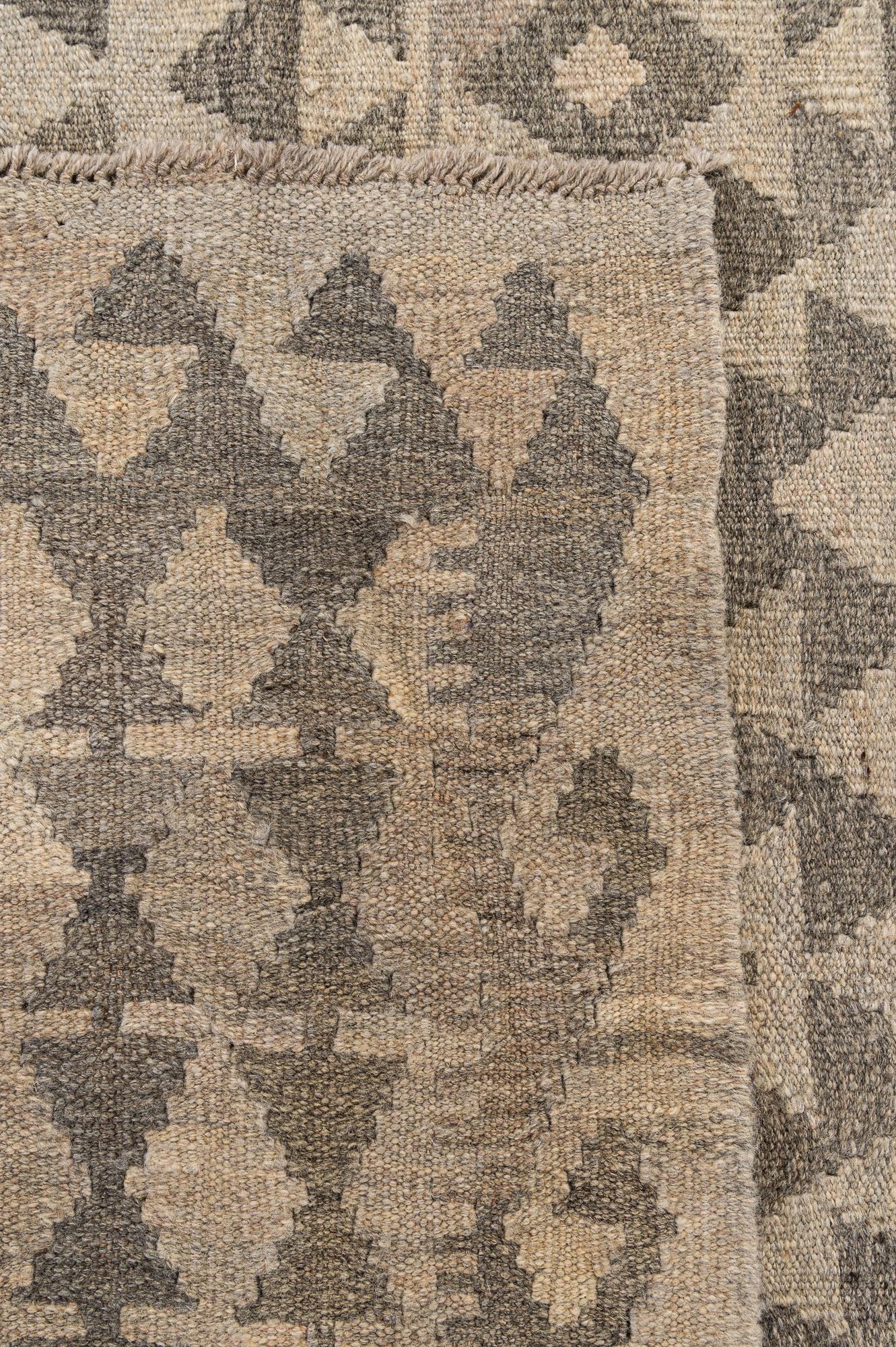 6' 9 x 9' 9 Hand Woven Kilim Maymana Wool Rug