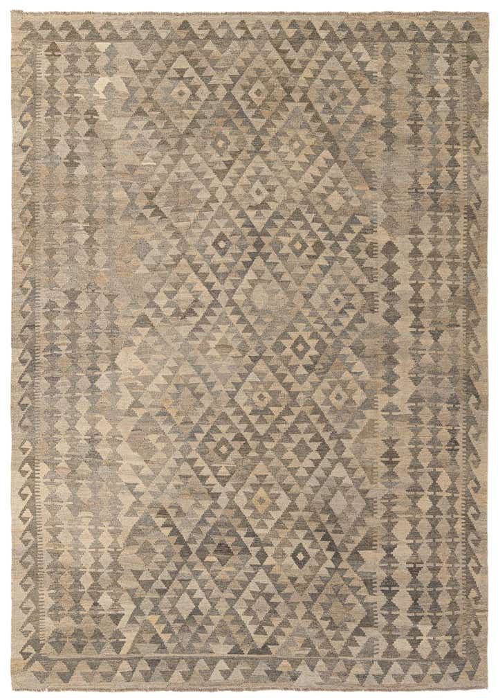 6' 9 x 9' 9 Hand Woven Kilim Maymana Wool Rug