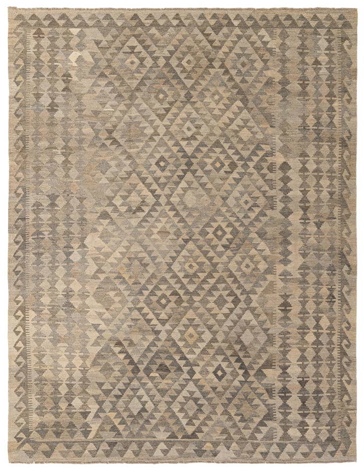Detail image of 6' 9 x 9' 9 Hand Woven Kilim Maymana Wool Rug