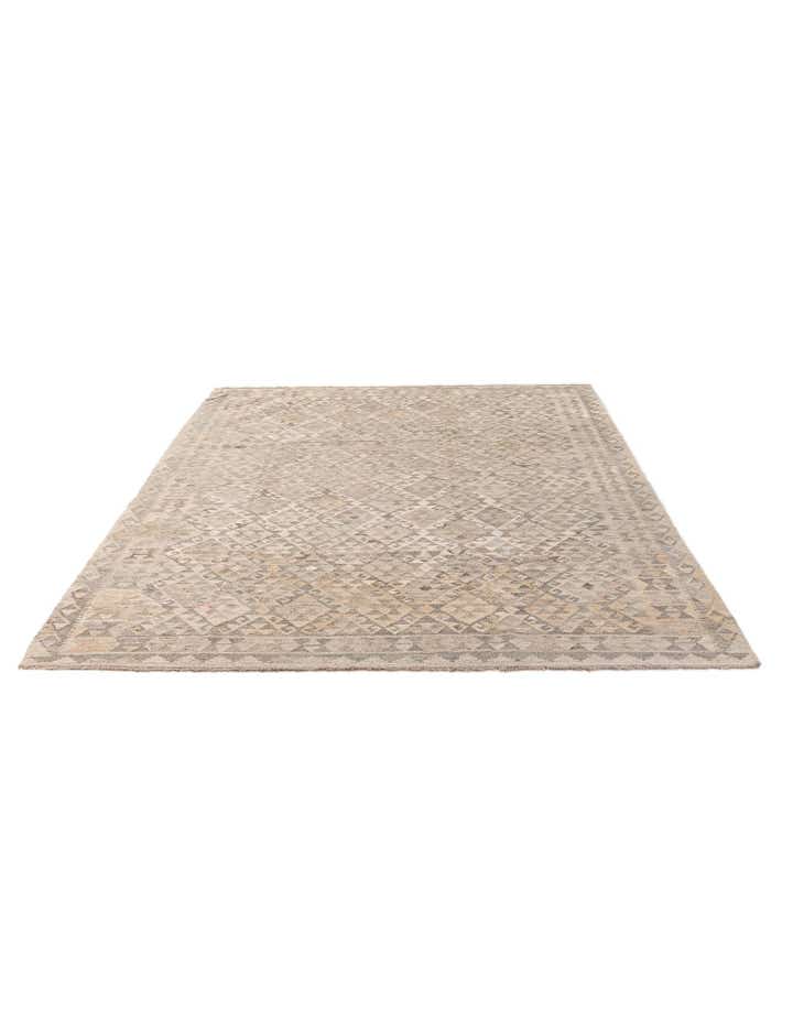 6' 9 x 9' 8 Hand Woven Kilim Maymana Wool Rug