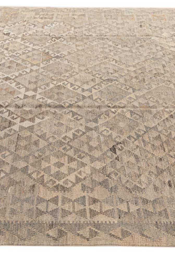 6' 9 x 9' 8 Hand Woven Kilim Maymana Wool Rug