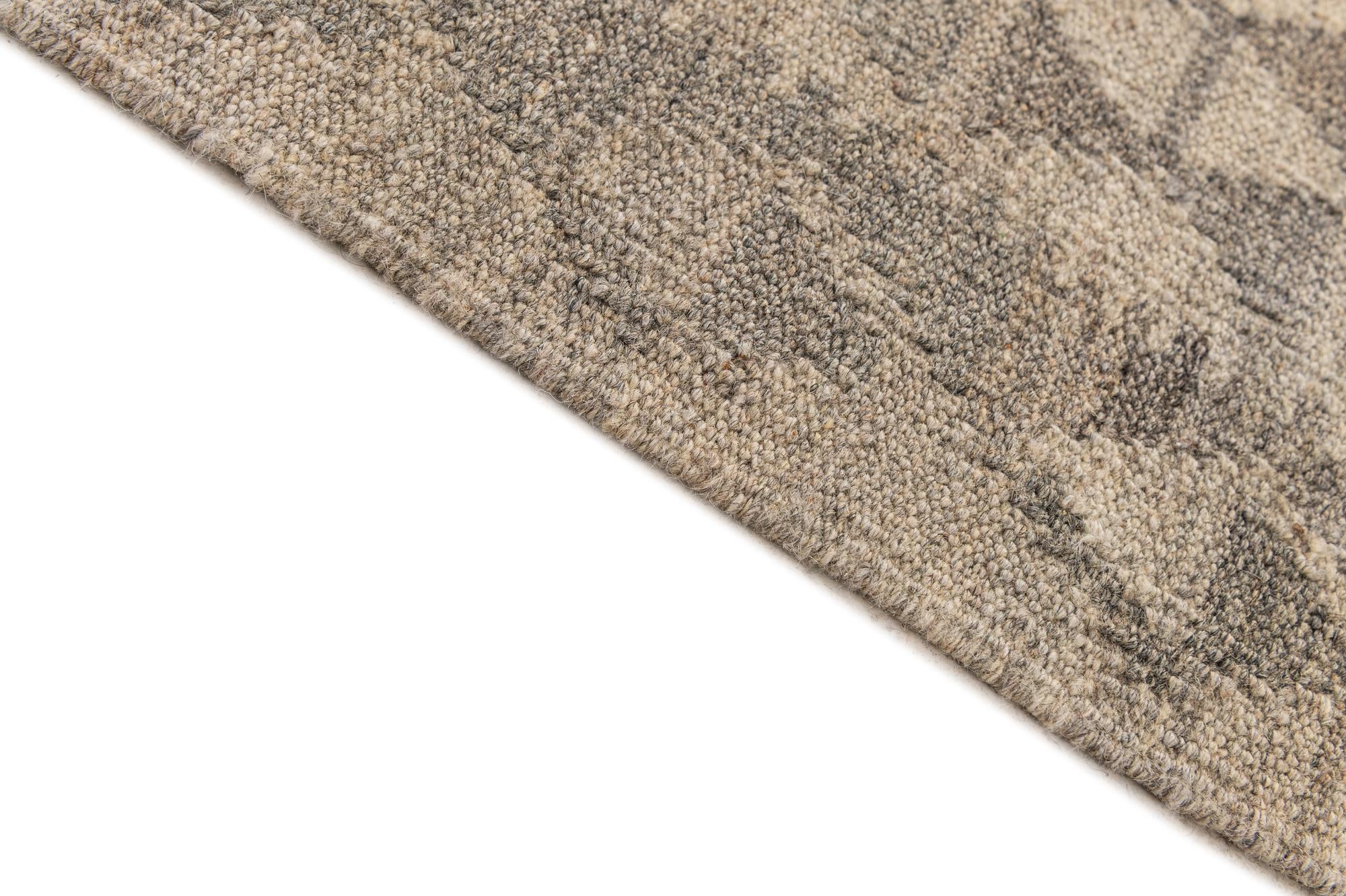 6' 9 x 9' 8 Hand Woven Kilim Maymana Wool Rug
